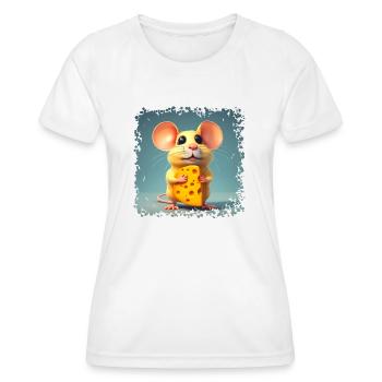 Dans la nature, les souris ne se nourrissent pas de fromage - T-shirt sport Femme - blanc - Devant - AI Model Female 172 dark (172cm)