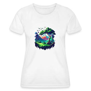 Pixel Odyssey - Women's Functional T-Shirt - white - Front - AI Model Female 172 dark (172cm)