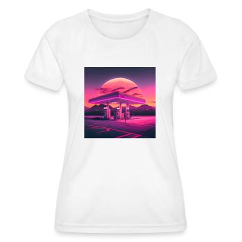 Pacific Plaza 1989 Gas Station - Women's Functional T-Shirt - white - Front - AI Model Female 172 dark (172cm)