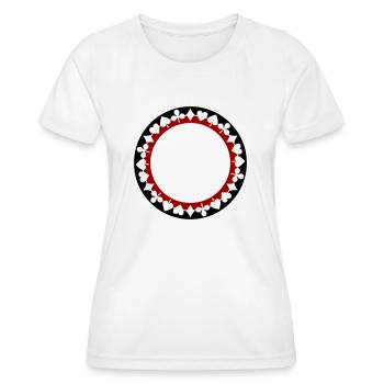 Kranz playing cards Skat two-tone - Women's Functional T-Shirt - white - Front - AI Model Female 172 dark (172cm)