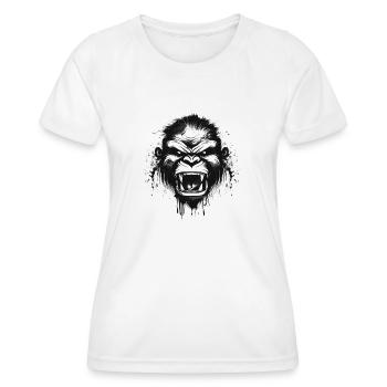 Singe sauvage et furieux - T-shirt sport Femme - blanc - Devant - AI Model Female 172 dark (172cm)