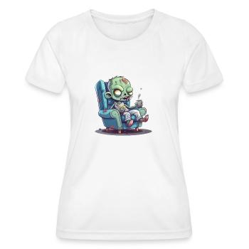 La relaxation zombie - T-shirt sport Femme - blanc - Devant - AI Model Female 172 dark (172cm)