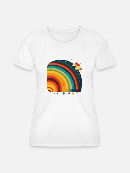 REGENBOGEN - Frauen Funktions-T-Shirt - Weiß