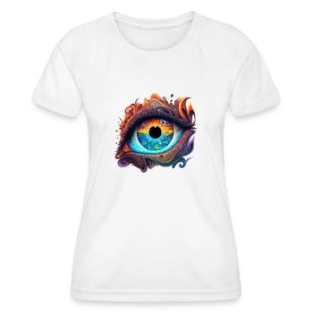 ŒIL TRIPPY - T-shirt sport Femme - blanc - Devant - AI Model Female 172 dark (172cm)