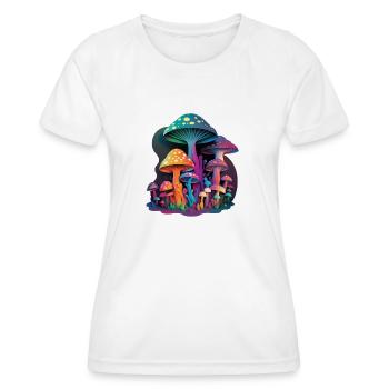 TRIPPY MUSHROOMS - Frauen Funktions-T-Shirt - Weiß - Vorne - AI Model Female 172 dark (172cm)