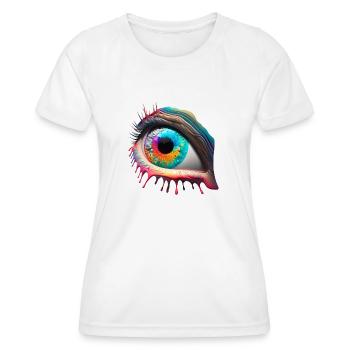 ŒIL TRIPPY - T-shirt sport Femme - blanc - Devant - AI Model Female 172 dark (172cm)