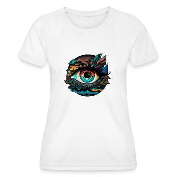 ŒIL TRIPPY - T-shirt sport Femme - blanc - Devant - AI Model Female 172 dark (172cm)