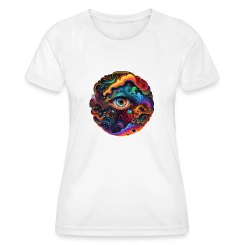 ŒIL TRIPPY - T-shirt sport Femme - blanc - Devant - AI Model Female 172 dark (172cm)