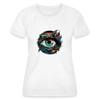 ŒIL TRIPPY - T-shirt sport Femme - blanc - Devant - AI Model Female 172 dark (172cm)