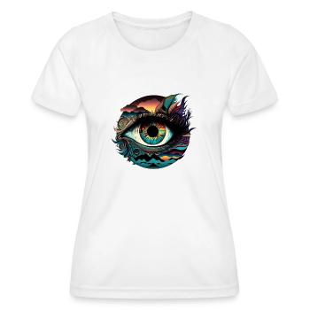 ŒIL TRIPPY - T-shirt sport Femme - blanc - Devant - AI Model Female 172 dark (172cm)