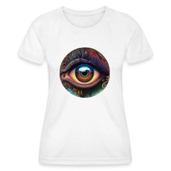 ŒIL TRIPPY - T-shirt sport Femme - blanc - Devant - AI Model Female 172 dark (172cm)
