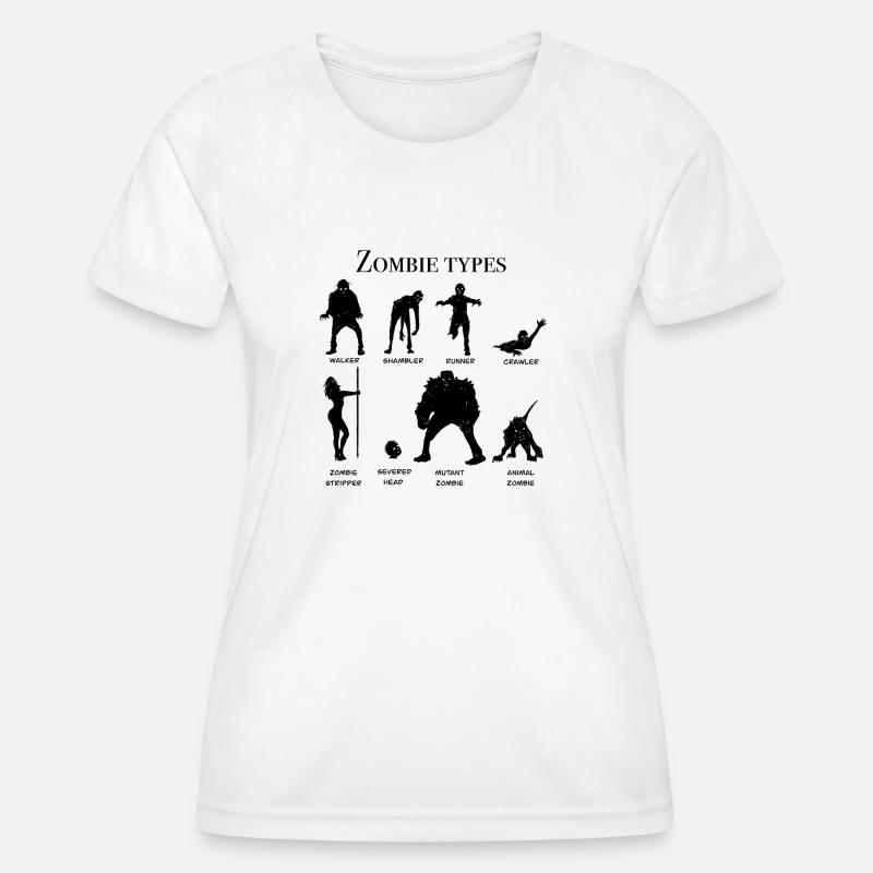 Zombie types chart - Women's Functional T-Shirt - white