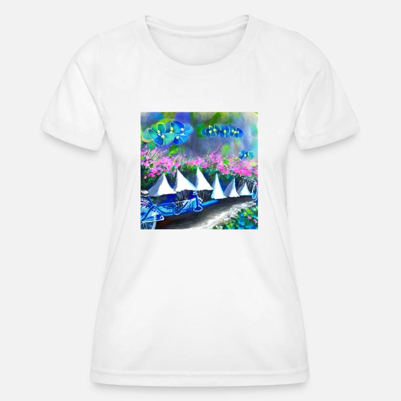 bicycle in spring mountains - Women's Functional T-Shirt - white