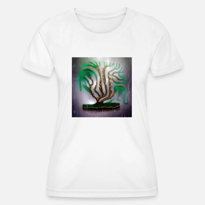 old tree during rainy summer day - Women's Functional T-Shirt - white