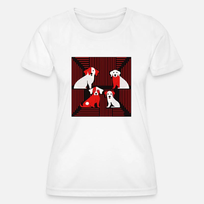Abstract Dogs - Women's Functional T-Shirt - white