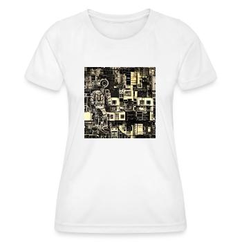 DER MENSCH IN DER CYBERWELT - Frauen Funktions-T-Shirt - Weiß - Vorne - AI Model Female 172 dark (172cm)