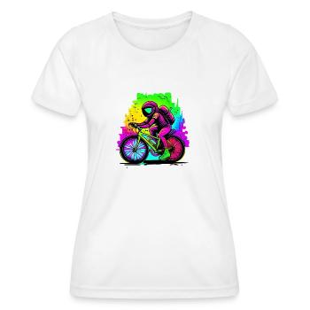 Astronaute à vélo - T-shirt sport Femme - blanc - Devant - AI Model Female 172 dark (172cm)