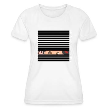 Impression "Future Maman : Veuillez patienter" - T-shirt sport Femme - blanc - Devant - AI Model Female 172 dark (172cm)
