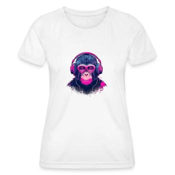 Monkey Beats - Women's Functional T-Shirt - white - Front - AI Model Female 172 dark (172cm)