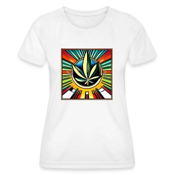 Cannabis comic style - Frauen Funktions-T-Shirt - Weiß - Vorne - AI Model Female 172 dark (172cm)