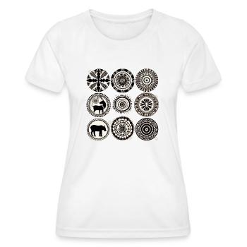 African folklore - Women's Functional T-Shirt - white - Front - AI Model Female 172 dark (172cm)