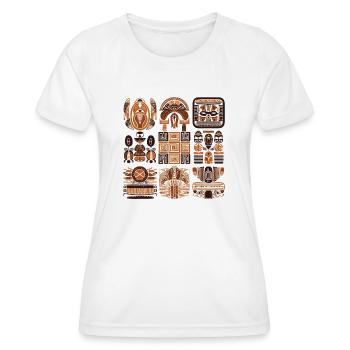 African folklore - Women's Functional T-Shirt - white - Front - AI Model Female 172 dark (172cm)