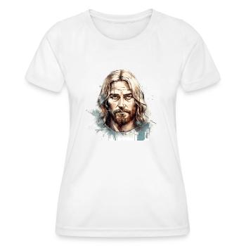 Jésus-Christ #07 - T-shirt sport Femme - blanc - Devant - AI Model Female 172 dark (172cm)