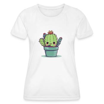 Mignon bébé cactus - T-shirt sport Femme - blanc - Devant - AI Model Female 172 dark (172cm)