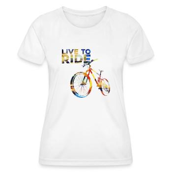 Vivre pour rouler - T-shirt sport Femme - blanc - Devant - AI Model Female 172 dark (172cm)