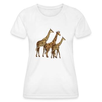 Girafes - T-shirt sport Femme - blanc - Devant - AI Model Female 172 dark (172cm)