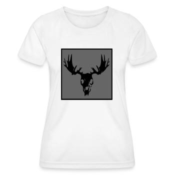 Saké d’orignal - T-shirt sport Femme - blanc - Devant - AI Model Female 172 dark (172cm)