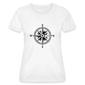 Kompass Nautik Segelboot Seefahrer - Frauen Funktions-T-Shirt - Weiß - Vorne - AI Model Female 172 dark (172cm)