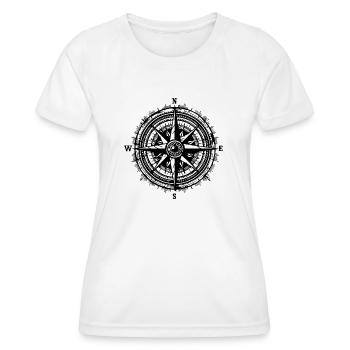 Kompass Nautik Segelboot Seefahrer - Frauen Funktions-T-Shirt - Weiß - Vorne - AI Model Female 172 dark (172cm)