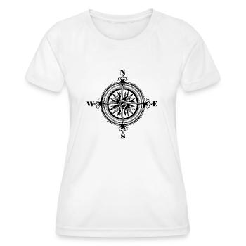 Kompass Nautik Segelboot Seefahrer - Frauen Funktions-T-Shirt - Weiß - Vorne - AI Model Female 172 dark (172cm)