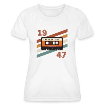 1947 retro vintage anniversary - Women's Functional T-Shirt - white - Front - AI Model Female 172 dark (172cm)