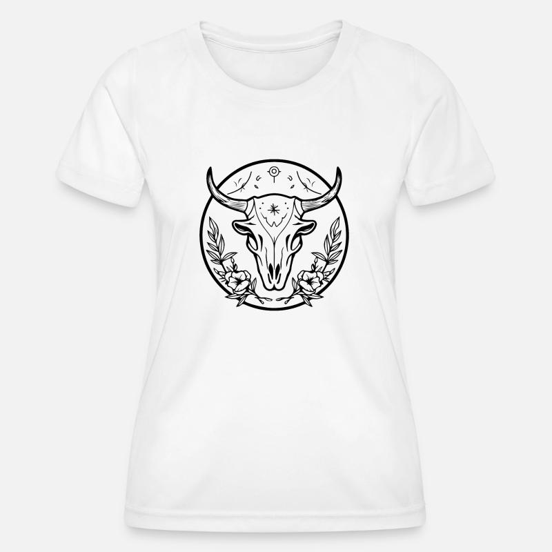 Cow Skull Boho - Women's Functional T-Shirt - white