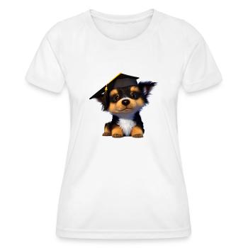 Bachelor Australian Shepherd University Studies - T-shirt sport Femme - blanc - Devant - AI Model Female 172 dark (172cm)