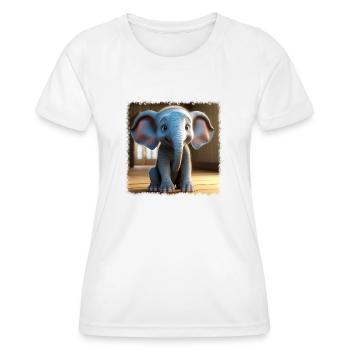 Kleiner süßer Elefant - Frauen Funktions-T-Shirt - Weiß - Vorne - AI Model Female 172 dark (172cm)