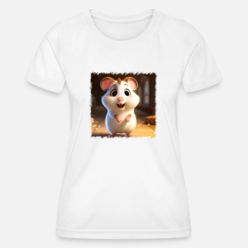 Cute hamster - Women's Functional T-Shirt - white