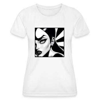 Monochrome Pop Art - Frauen Funktions-T-Shirt - Weiß - Vorne - AI Model Female 172 dark (172cm)