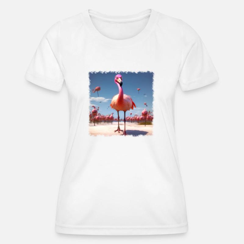 cool flamingo - Women's Functional T-Shirt - white