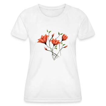 Blomster - Funksjons-T-skjorte for kvinner - hvit - Foran - AI Model Female 172 dark (172cm)