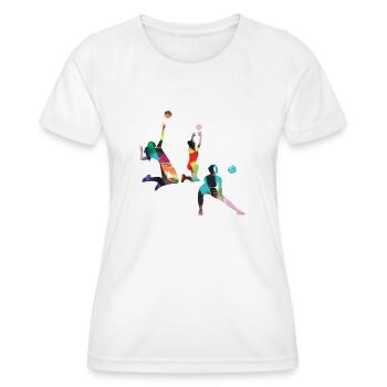 volley-ball,volleyballer,beachball,graffiti,coloré - T-shirt sport Femme - blanc - Devant - AI Model Female 172 dark (172cm)