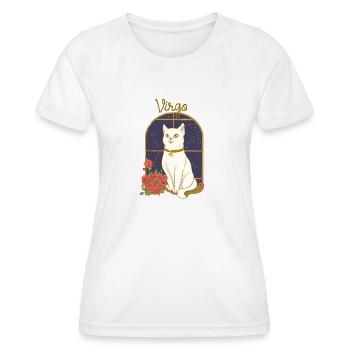Virgo Zodiac Sign Cat - Frauen Funktions-T-Shirt - Weiß - Vorne - AI Model Female 172 dark (172cm)