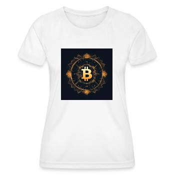 Logo Bitcoin Moderne Élégant Desgin Noir Or - T-shirt sport Femme - blanc - Devant - AI Model Female 172 dark (172cm)