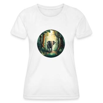 Éléphant de la forêt tropicale - T-shirt sport Femme - blanc - Devant - AI Model Female 172 dark (172cm)