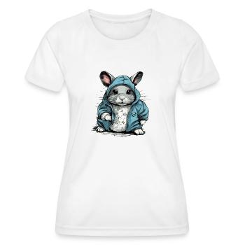 Bibi le chinchilla - T-shirt sport Femme - blanc - Devant - AI Model Female 172 dark (172cm)
