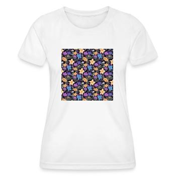 Fleurs sans couture Motif Floral Happy Blossom Art - T-shirt sport Femme - blanc - Devant - AI Model Female 172 dark (172cm)