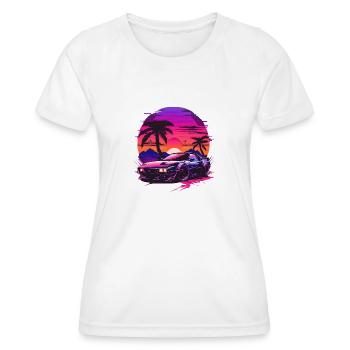 Synthwave Super Sport Car - Women's Functional T-Shirt - white - Front - AI Model Female 172 dark (172cm)