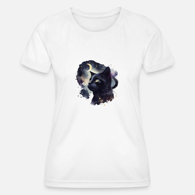 Mystical cat - Women's Functional T-Shirt - white